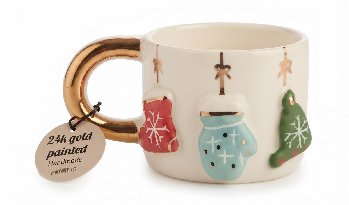Sofie Home Winter Mittens Holiday Ceramic Cup