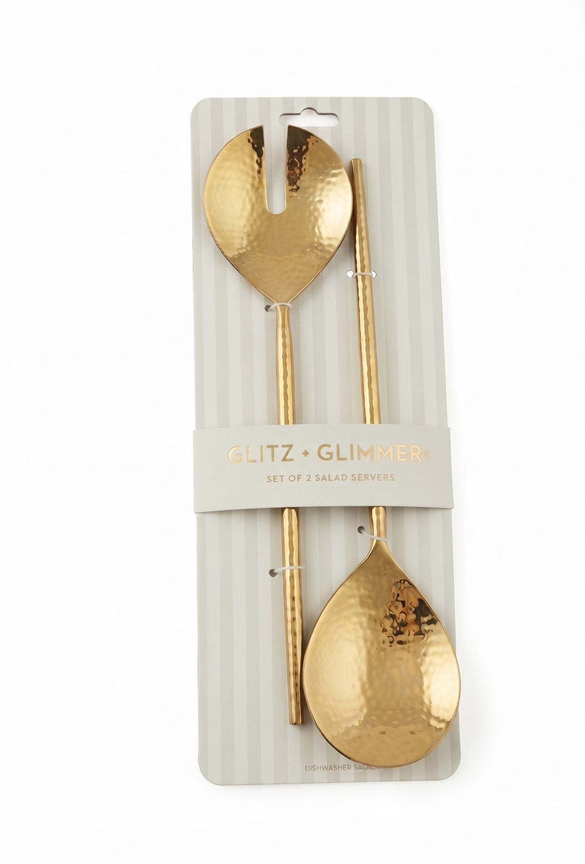 Glitz + Glimmer Gold Hammered Salad Servers Set (2-Piece)
