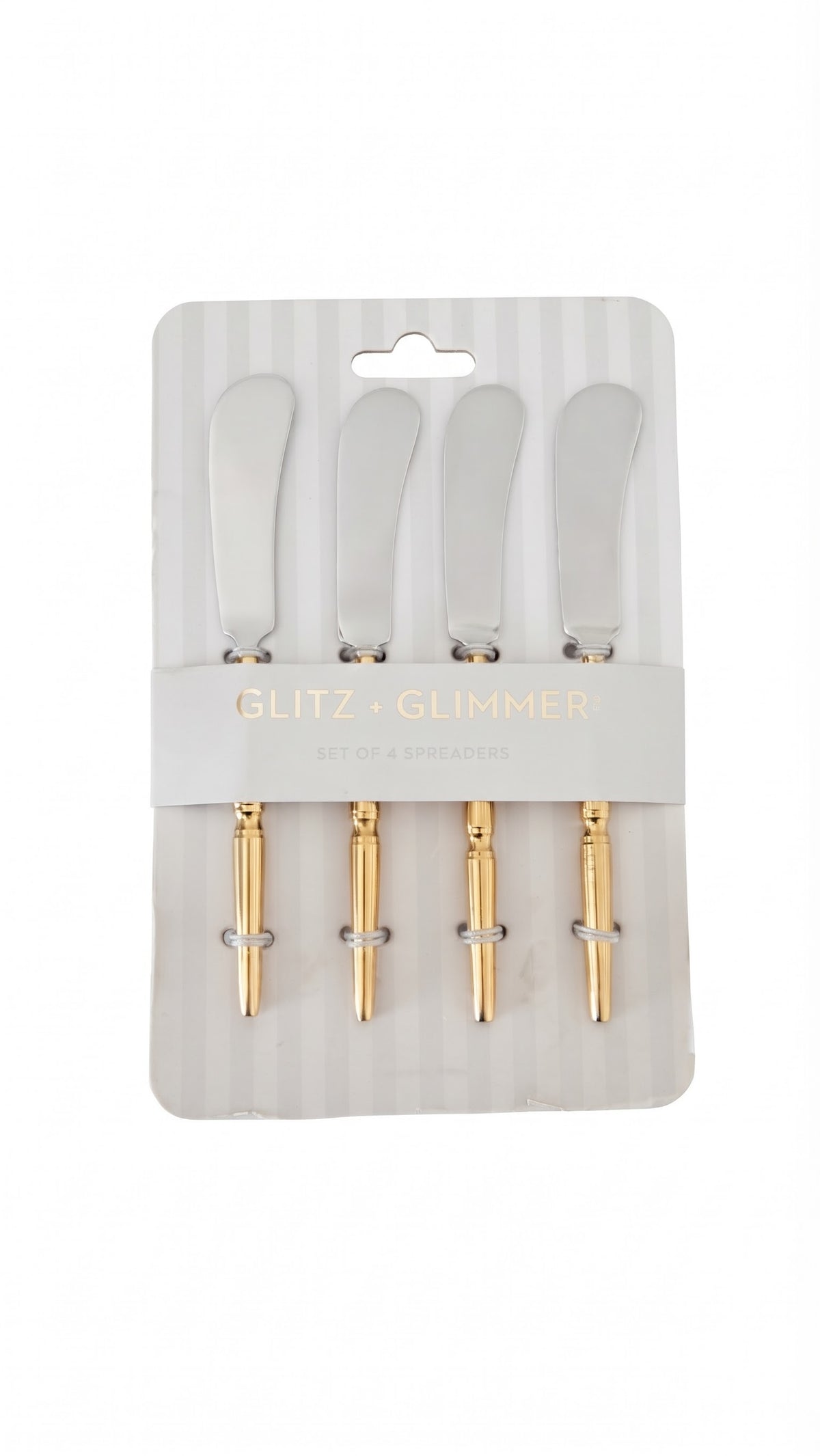 Glitz + Glimmer 4-Piece Spreader Set – Elegant Gold & Silver Cheese & Butter Knives