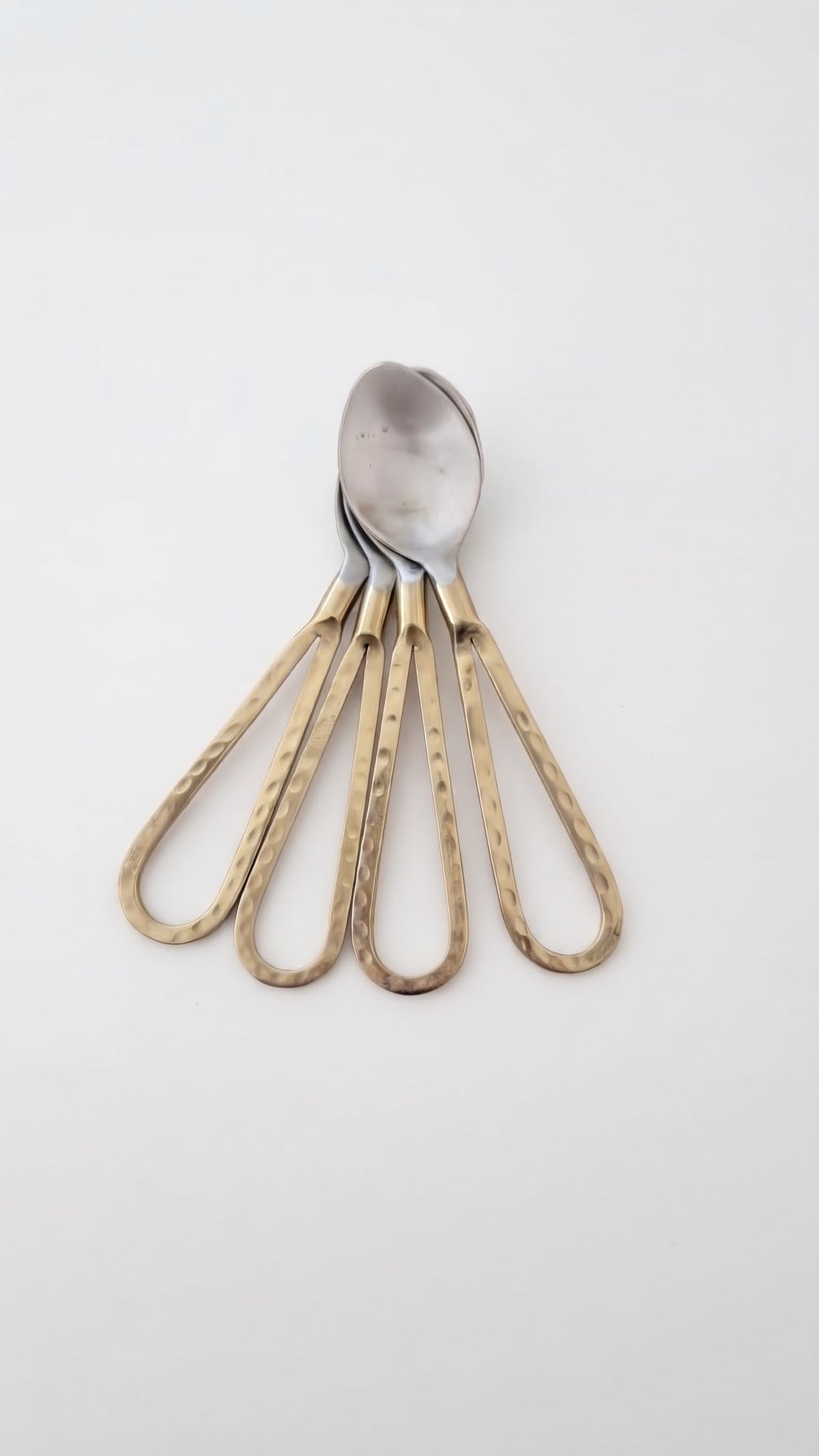 Tahari Home - Set of 4 Hammered Gold & Silver Cocktail Spoons