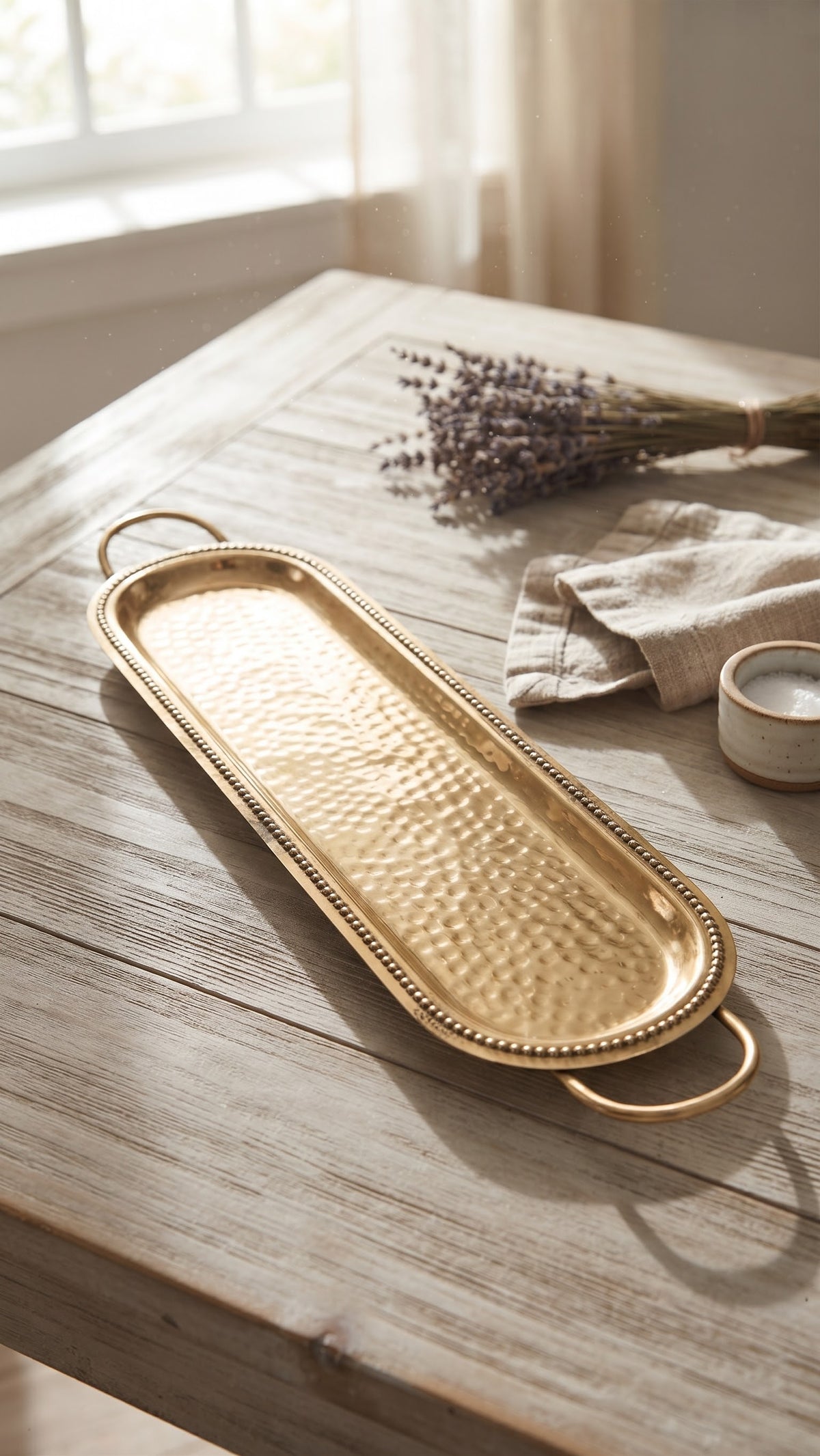 Made in India Gold Tray With Bubbles Big