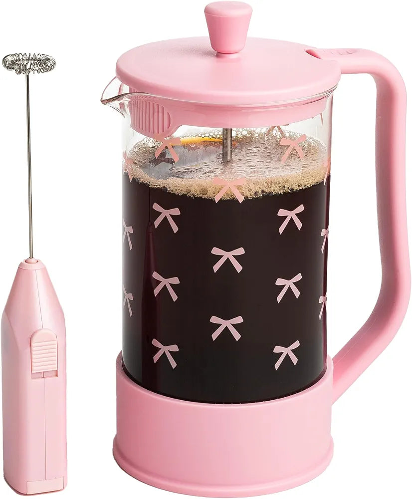 Paris Hilton 2pc Frensh press& Frother, Pink