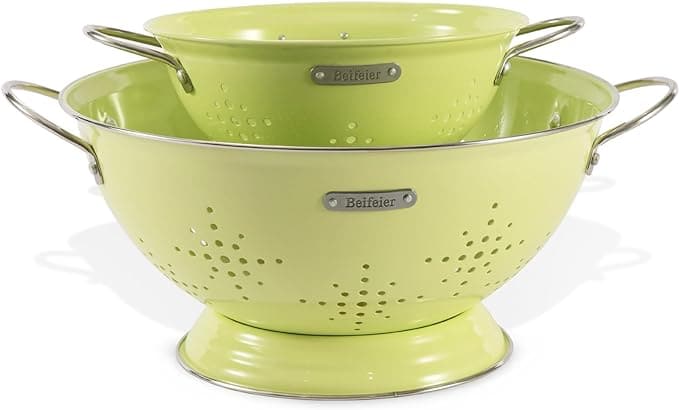Metal Colander 2 Pack, Strainer Bowel with Handles