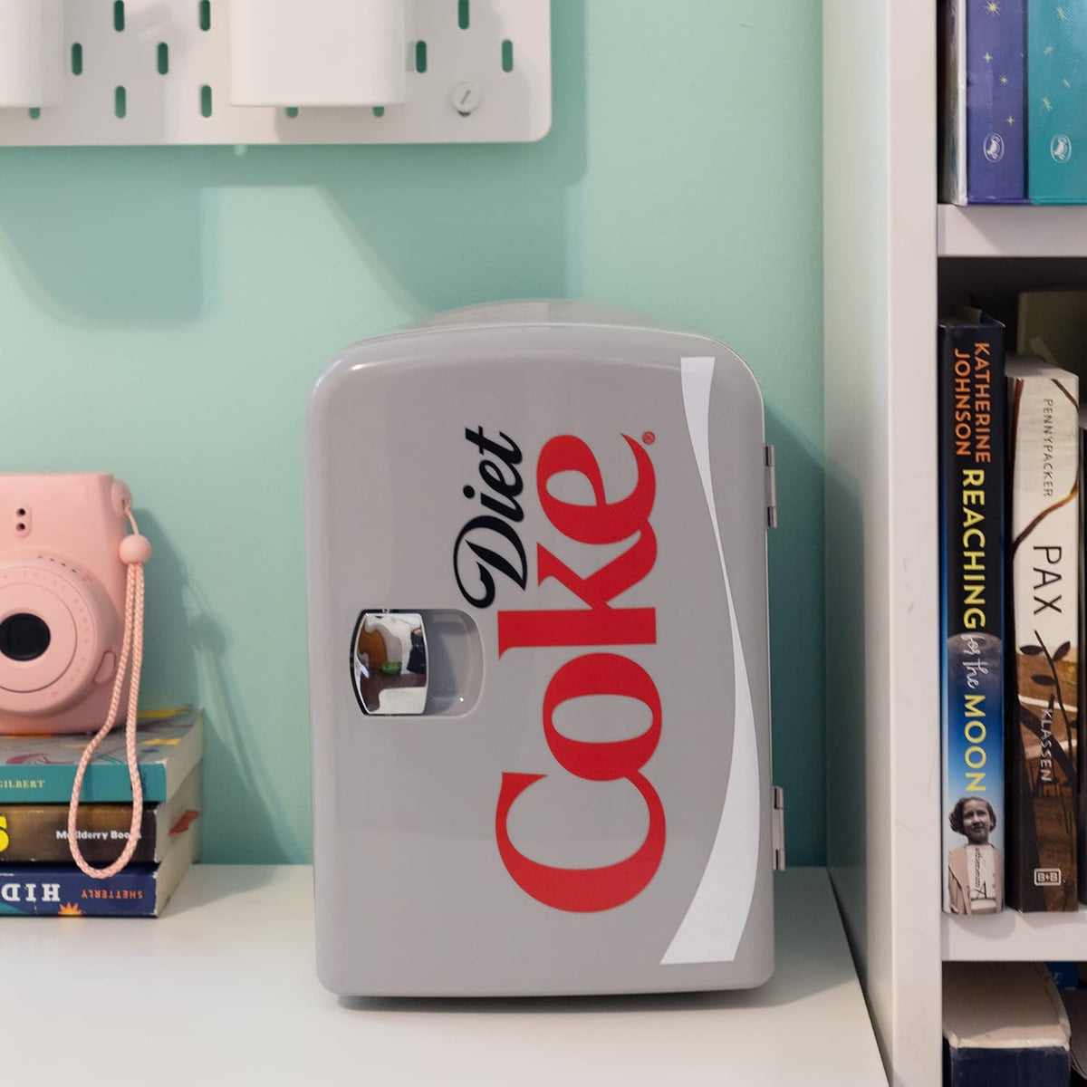 Koolatron Coca Cola Diet Coke Mini Fridge For Bedrooms 4L Small 6 Can Portable Cooler Warmer Refrigerator 12V For Skincare Office Food Drinks Kids Home Car & Travel Classic Grey