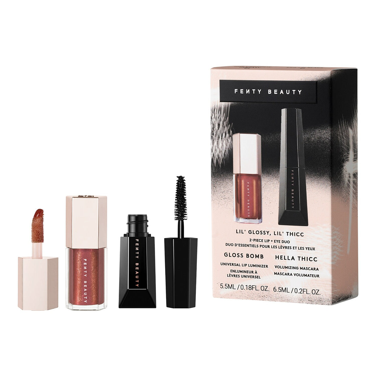 Lil' Glossy, Lil' Thicc 55ml and 65ml mascara lipgloss