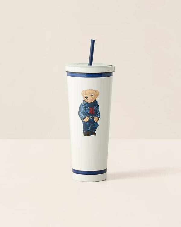 Ralph Lauren Denim bear Cup & Straw 24 OZ / 720 ML