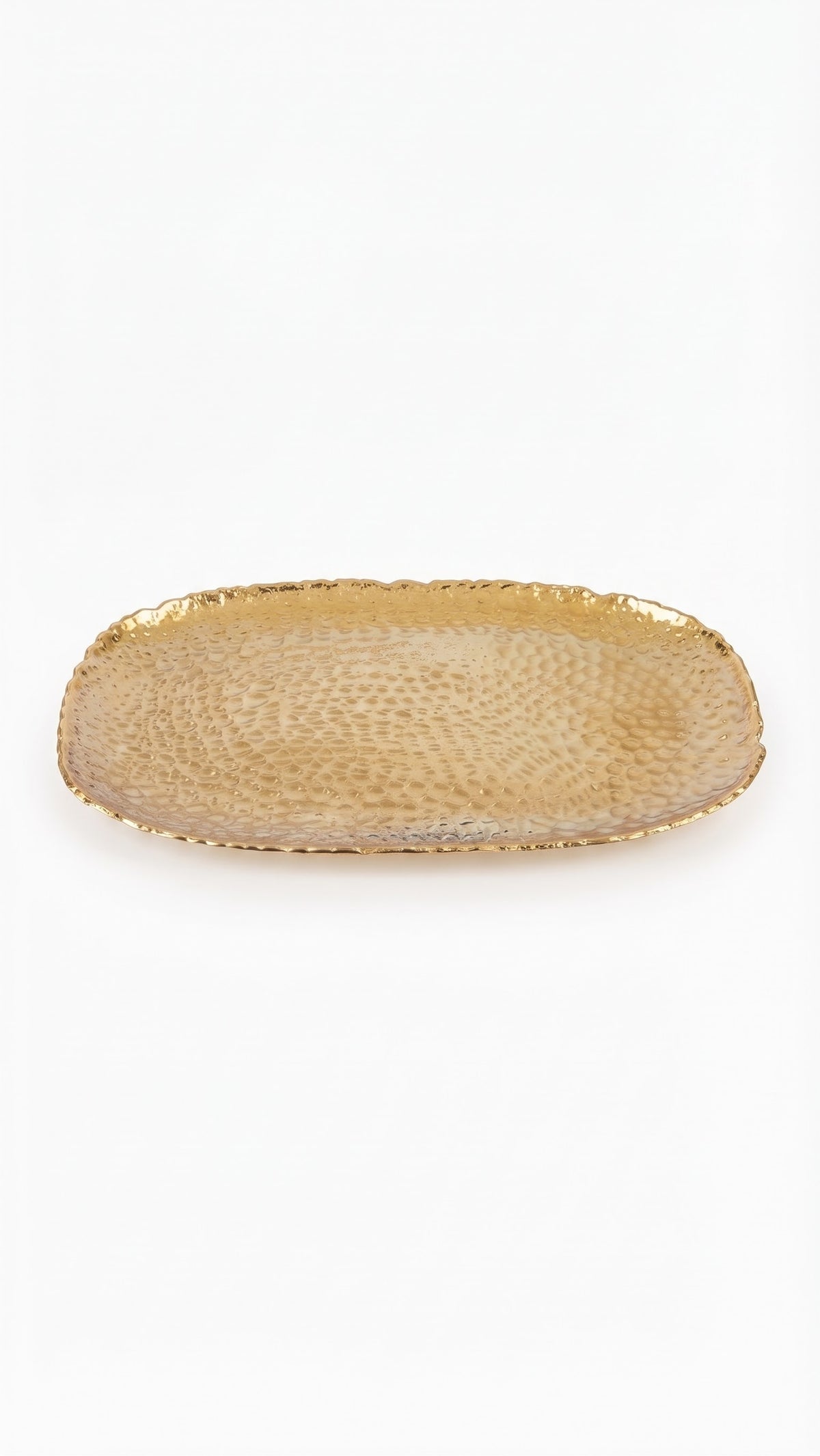 Hammered Brass Oval Tray