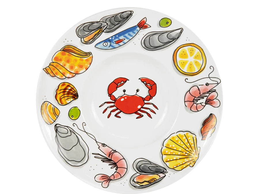 Blond Amsterdam 24 cm Pasta Plate "La Plage Fruits de Mer