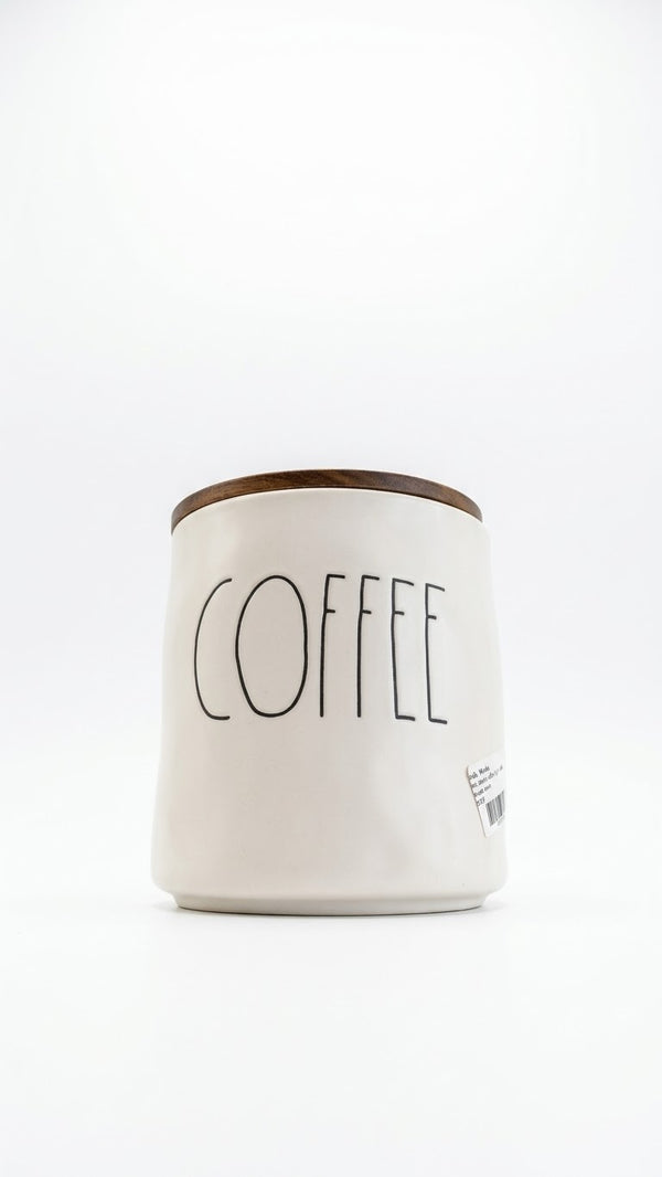 Rae Dunn Coffe Jar With Wood Cover