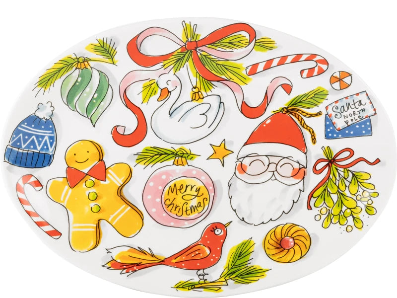 Oval Plate 29cm – Christmas Bow