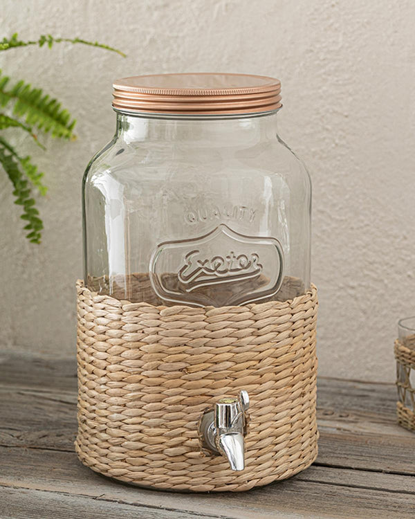 english home dispenser transparent with cover rose gold
