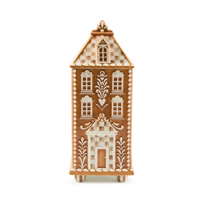 Mocha Check Gingerbread Large Canister