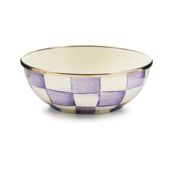 Violet Check Small Everyday Bowl