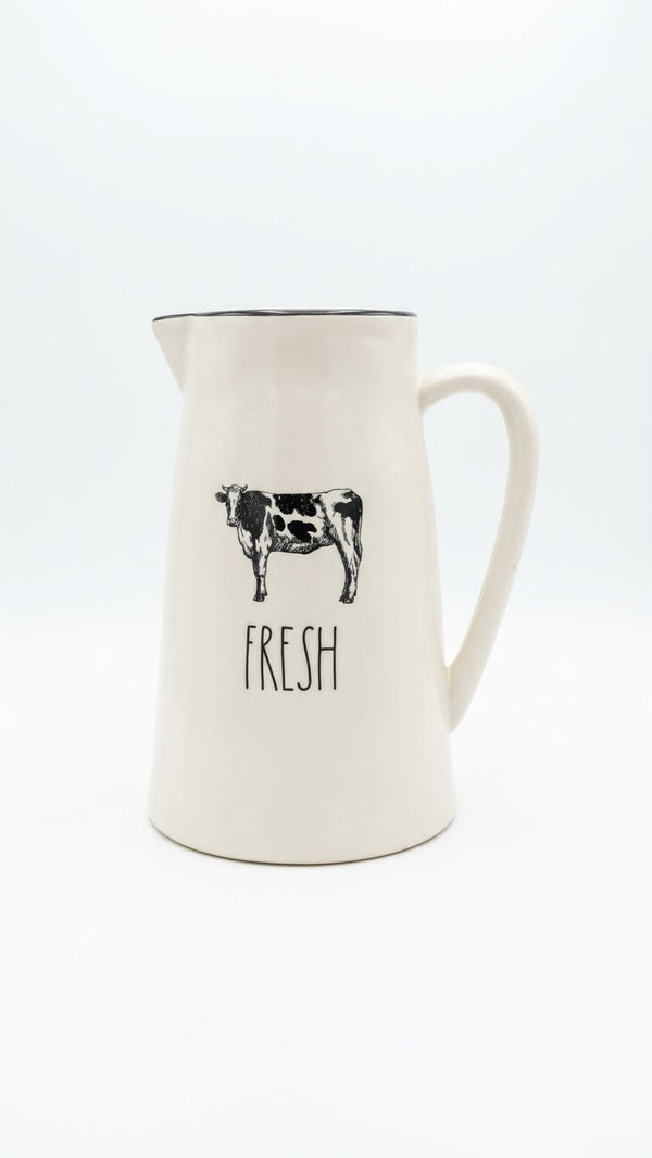 Rae Dunn "FRESH" Cow Farmhouse Ceramic jar