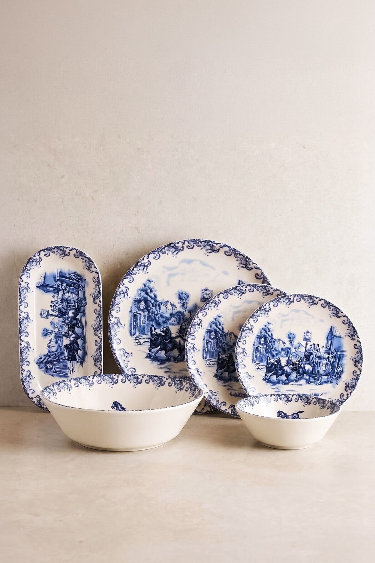 Perotti Coaching Brothers 27-Piece Stoneware Dinner Set for 6 People