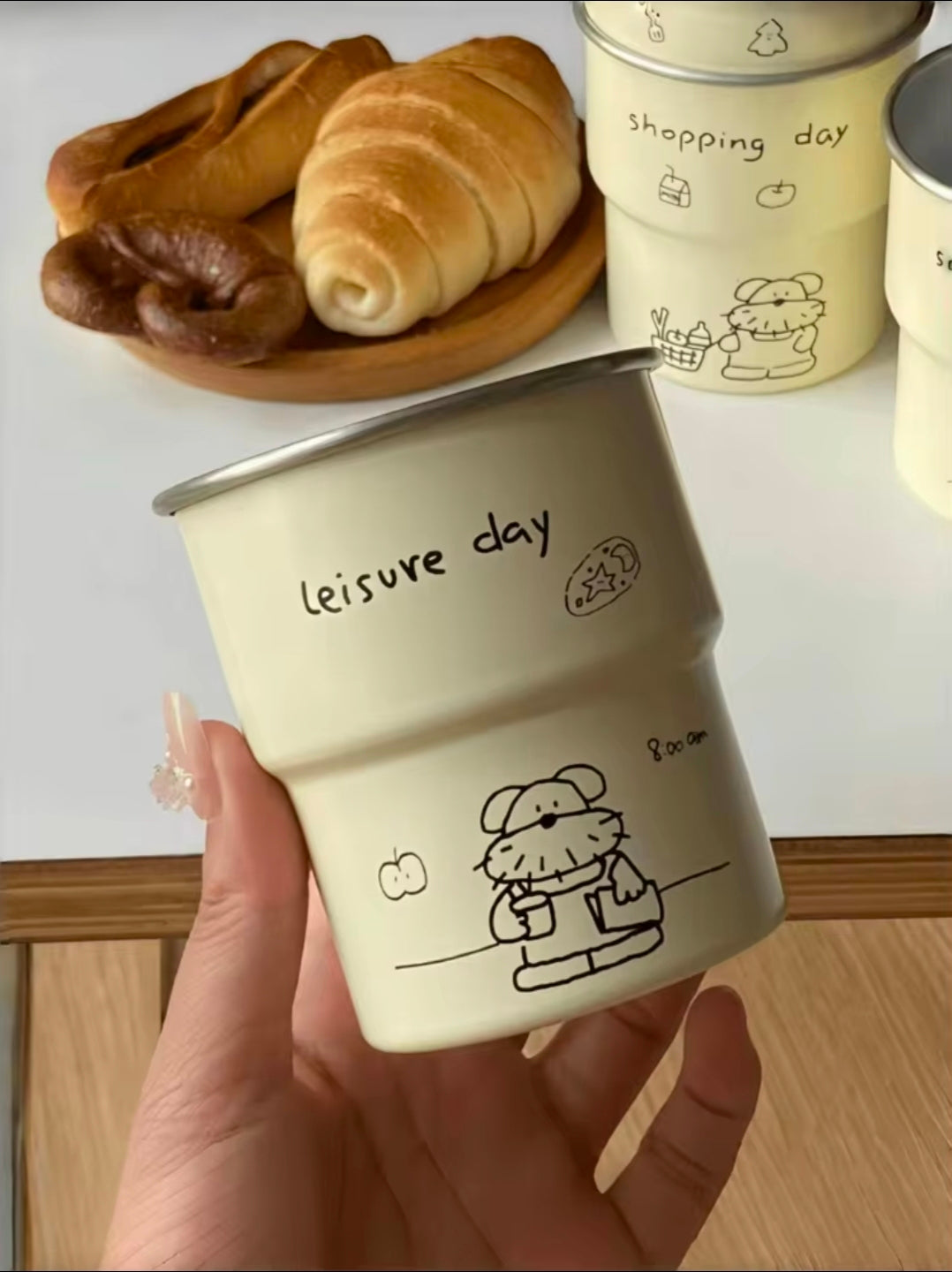 1pc Cartoon Dog Stainless steel Coffee Cup( Leisure day)