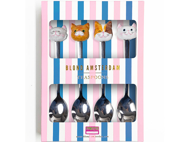 Teaspoon Set Of 4 Animal Cat