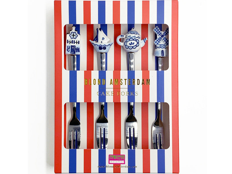 Cake fork set of 4 Delfts Blond