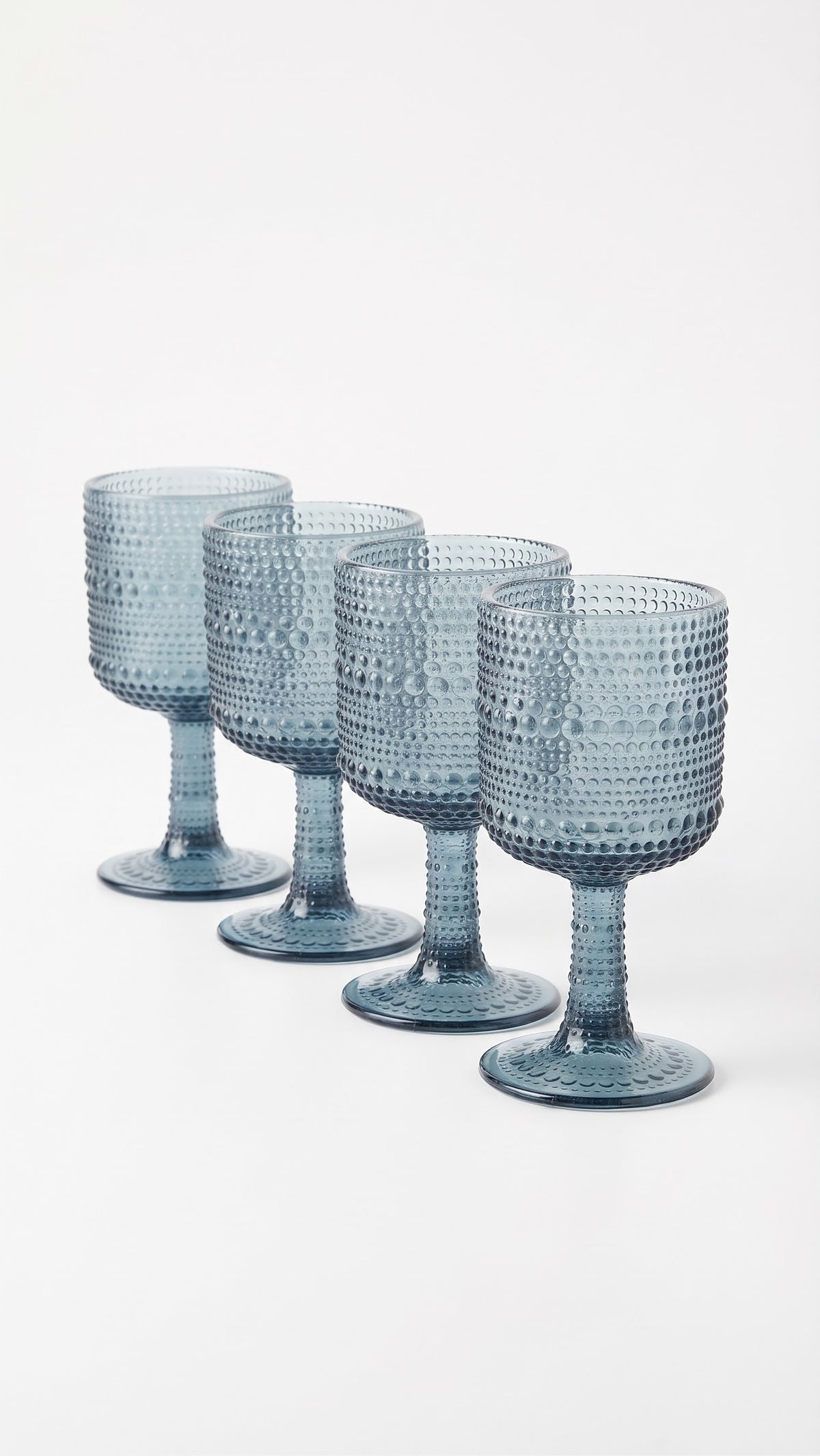 Up Town Bar Hobnail Set Of 4 Bubble Blue Cup