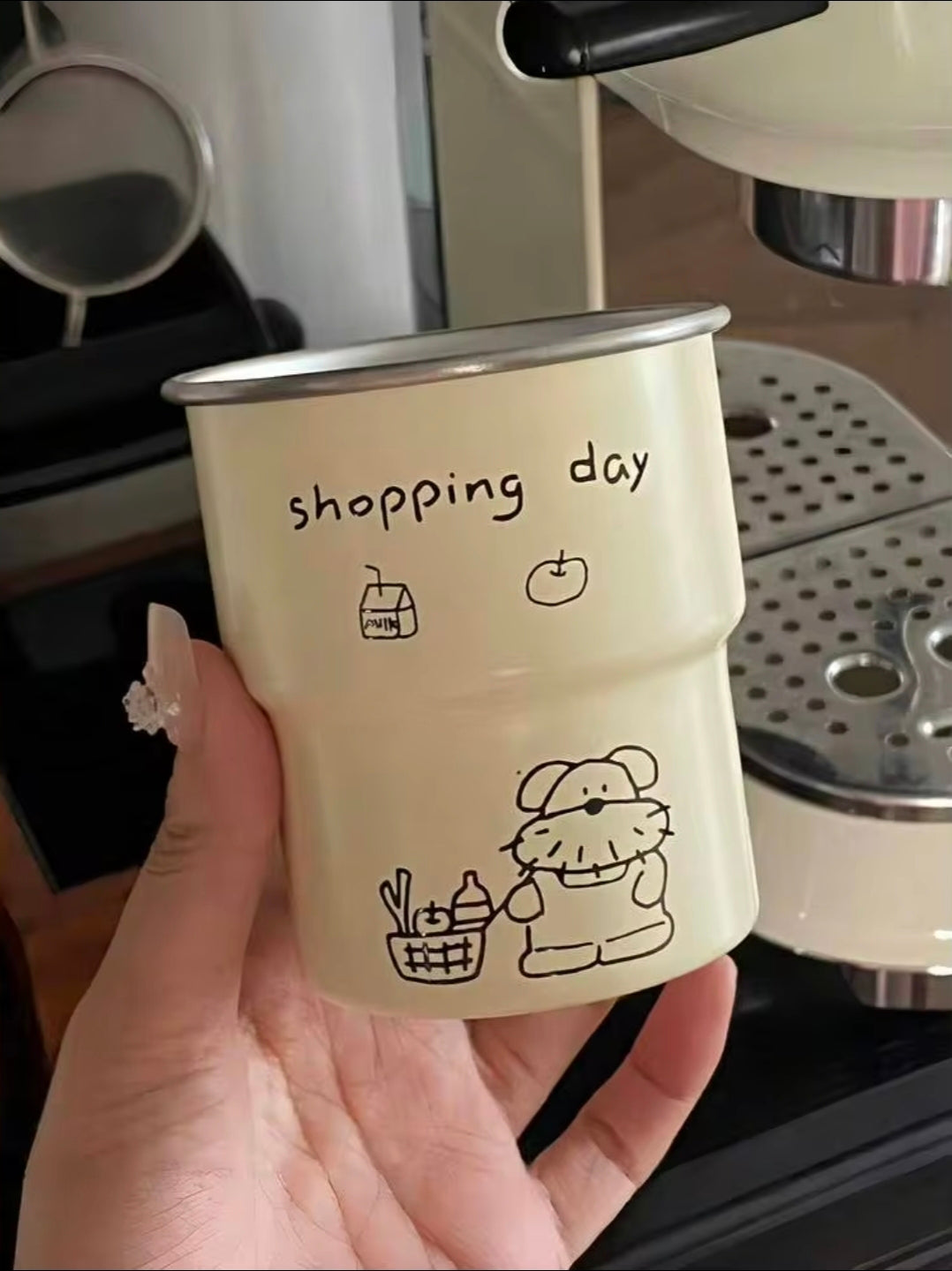 1pc Cartoon Dog Stainless steel Coffee Cup( shopping day)