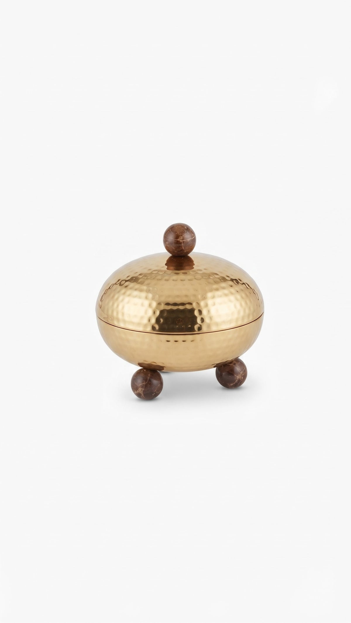 Bowl with Lid gold & Brown Leg