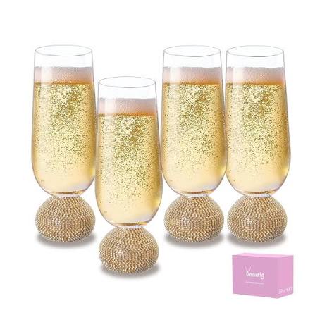 Gold Champagne Glass Set Of 4