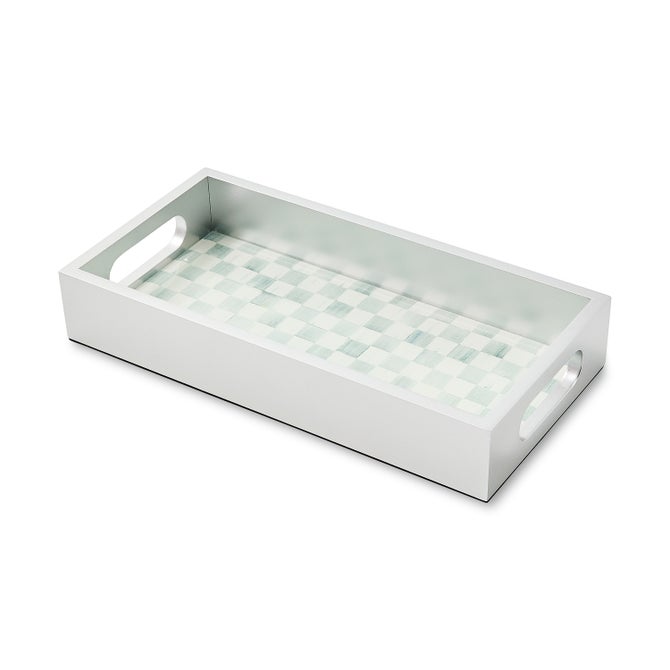 Sterling Check Glass Vanity Tray