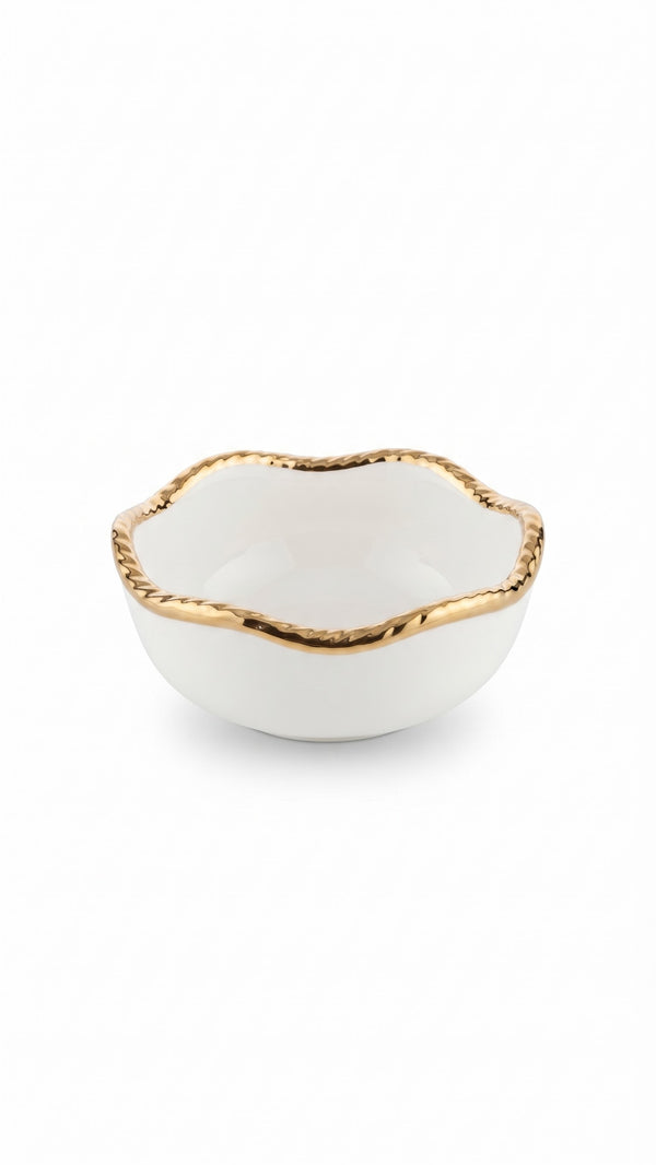 Ettore Gold & White Ceramic Soup Bowl (15.0 cm)