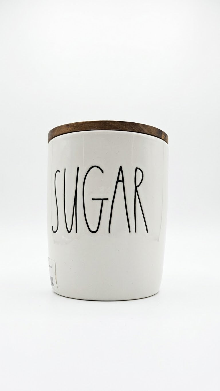 Rae Dunn SUGAR Jar With Brown Cover