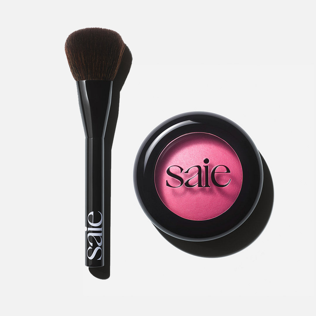 The SuperSuede™ Stack SuperSuede™ Blush + The Powder Blush Brush