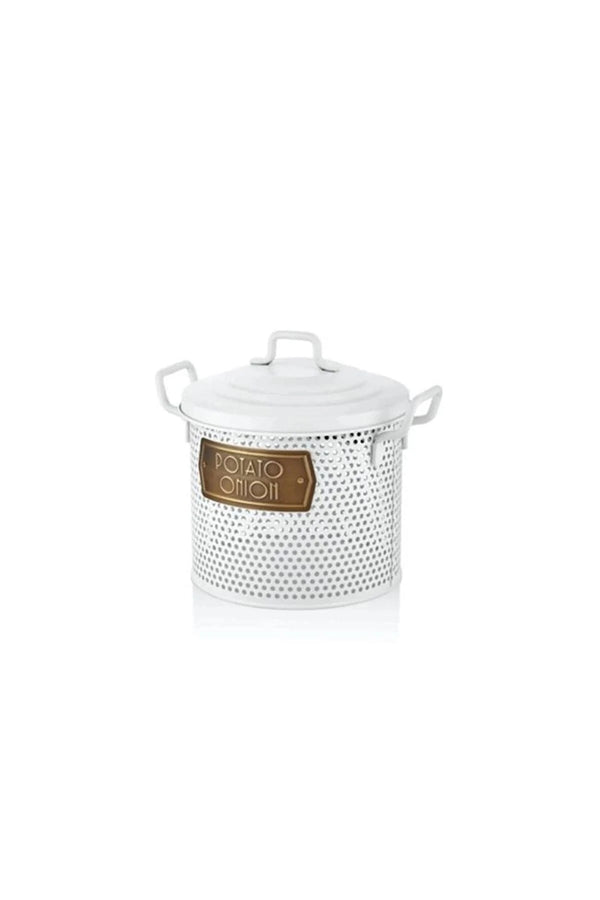 The Mia Potato & Onion Storage Container - 30x30x30cm White