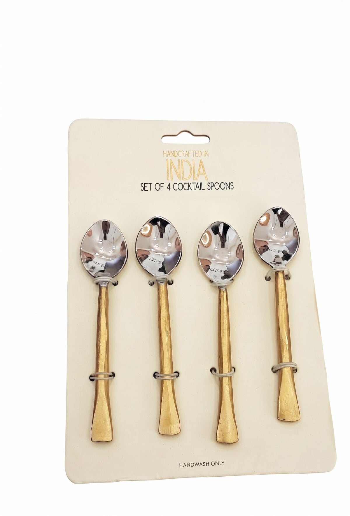 Handcrafted in India Gold-Tone Cocktail Spoon Set (4-Piece)