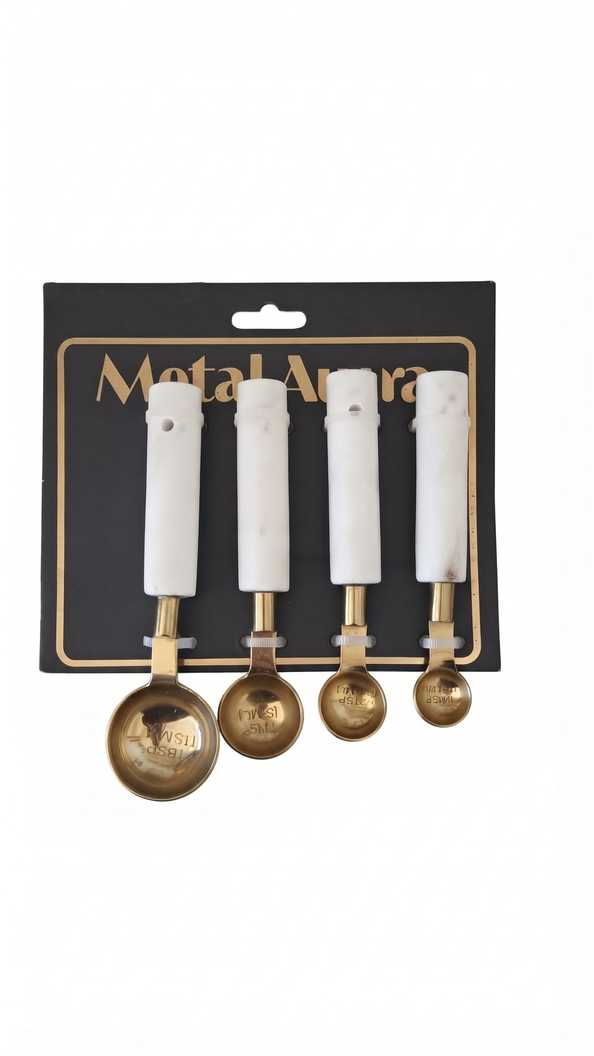 Metal Auura Measuring Spoons White x Gold