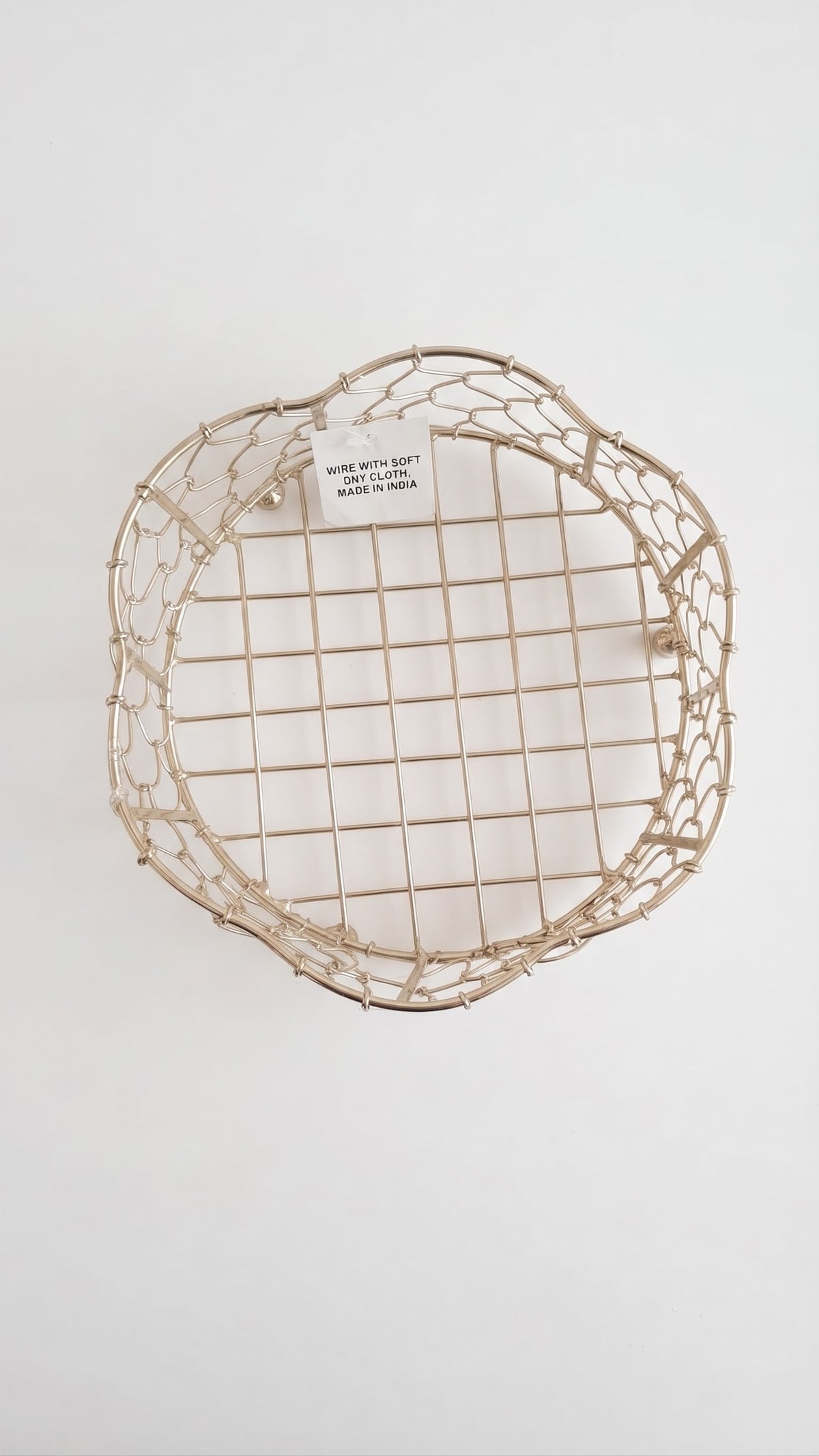 Iron Serving Bowl Basket Gold
