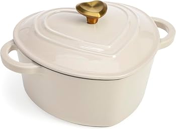 Paris Hilton Enamel Cast Iron Dutch Oven, Heart-Shaped Pot with Lid, Double Handles, All Hob Suitable, Oven Safe up to 260°C, 4L Capacity, Pink