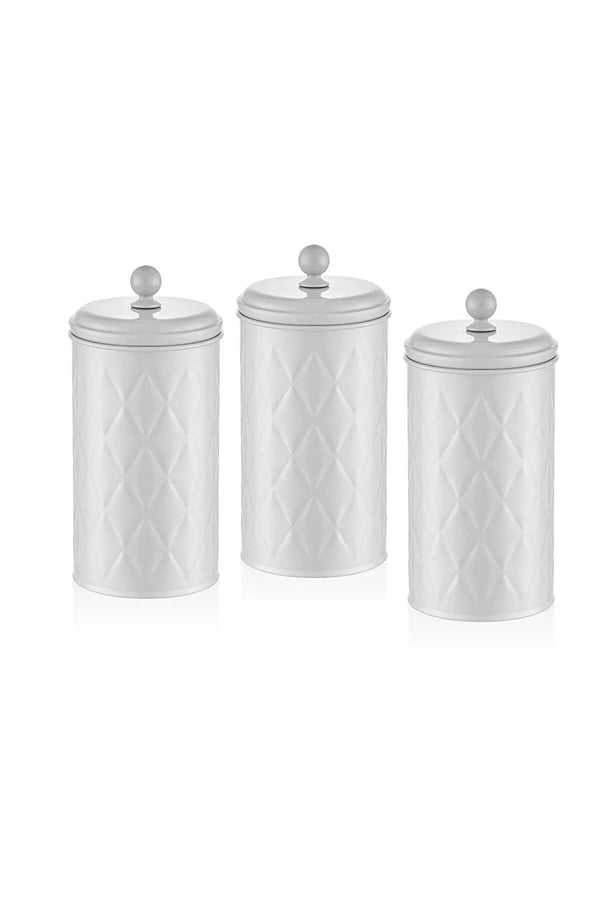 The Mia Prizma Tea Sugar Coffee Jar White 1.20 Lt