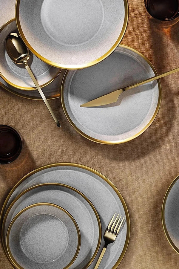 Kütahya Porcelain Forza 24 Piece Dinner Set Gray