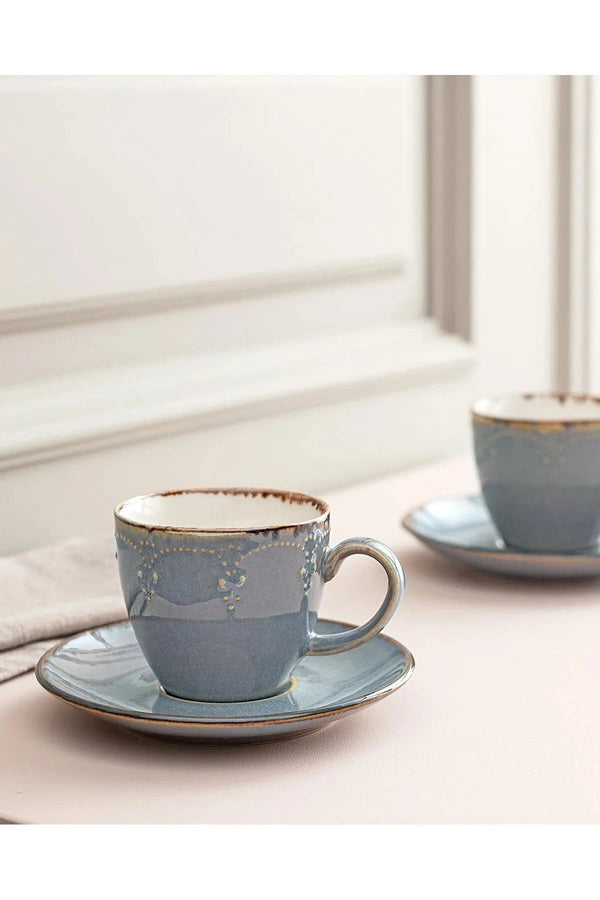 Madame Coco Perle Coffee Cup Set for 2 - Gray - 90 Ml