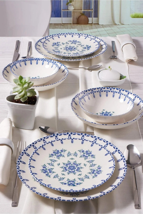 Güral Porselen Camelia 24 Piece Bone Dinner Set for 6 People