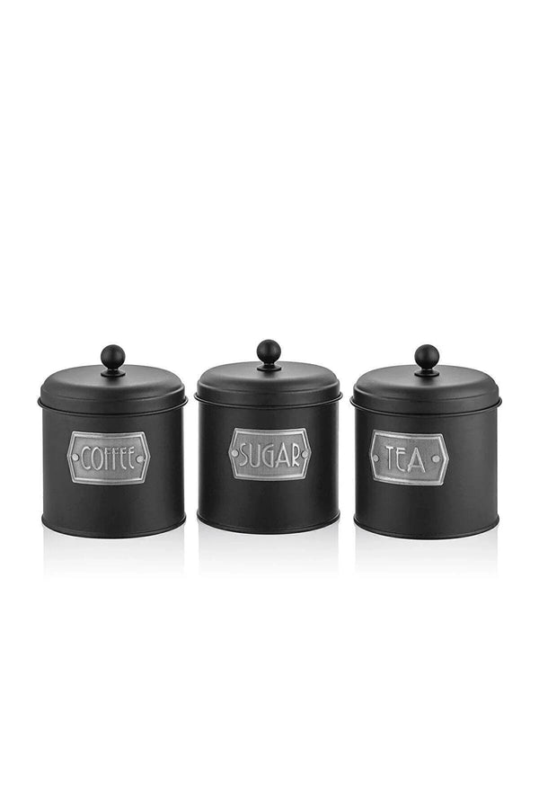 The Mia Tea Sugar Coffee Jar Black