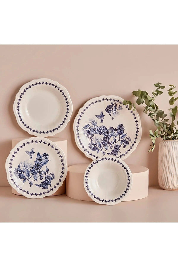 Bella Maison Vanessa Stoneware 48 Piece Dinner Set for 12 Persons Blue