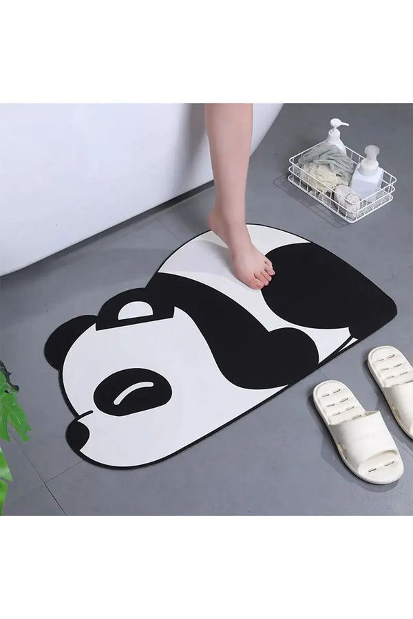 Else Decor Else Panda Water Absorbent Shower Front Bath Mat Toilet Bowl One Piece Pet Bath Rug