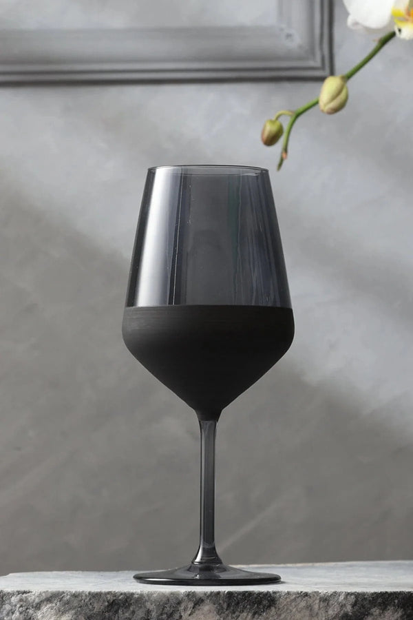 Rakle Matte Set of 6 Water Glasses Black 490 cc