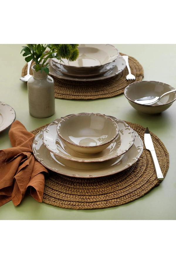 Schafer Liana Dinnerware Set 24 Pieces-cream