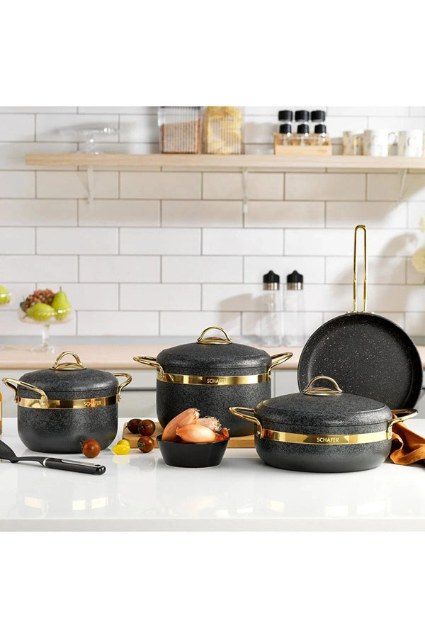 Schafer Goldie Fireproof Nonstick Cookware Set - 7 Pieces