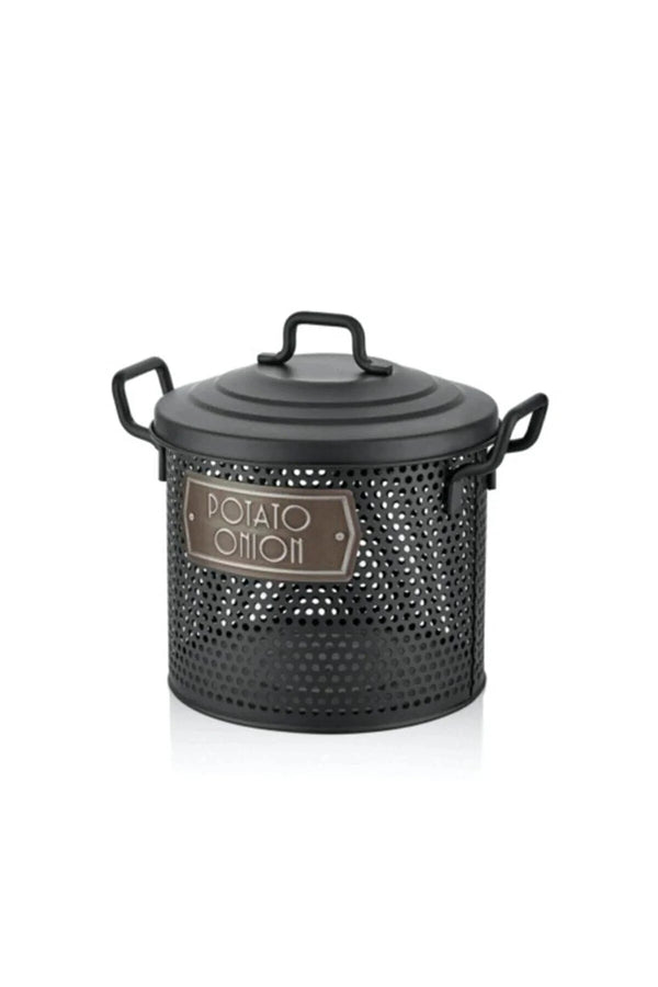 The Mia Potato & Onion Storage Container - 30x30x30cm Black