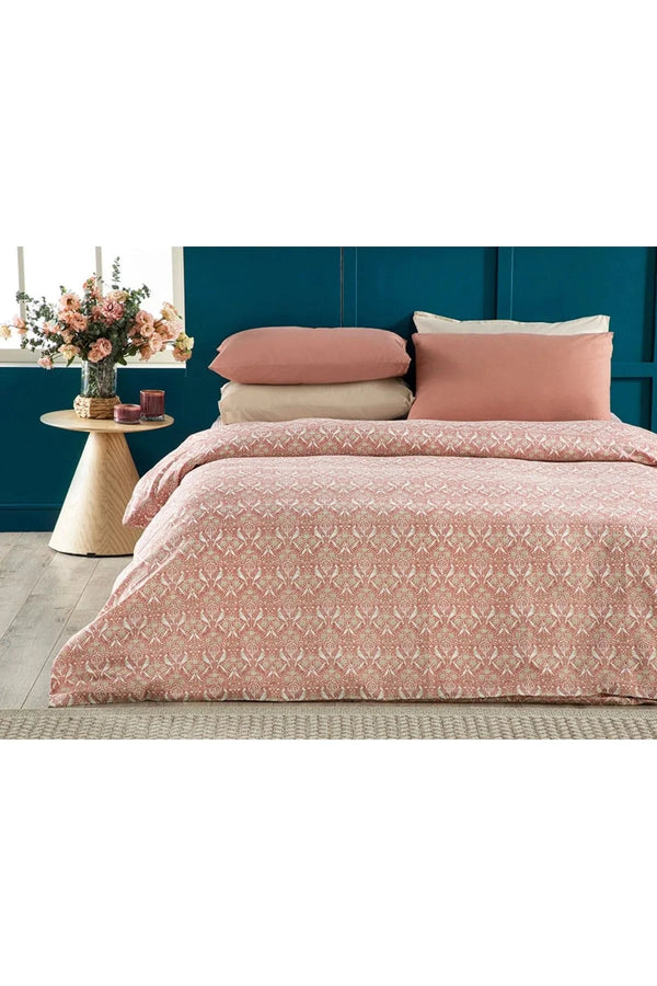 English Home Bird And Anemons Easy Ironing Double Duvet Cover PINK