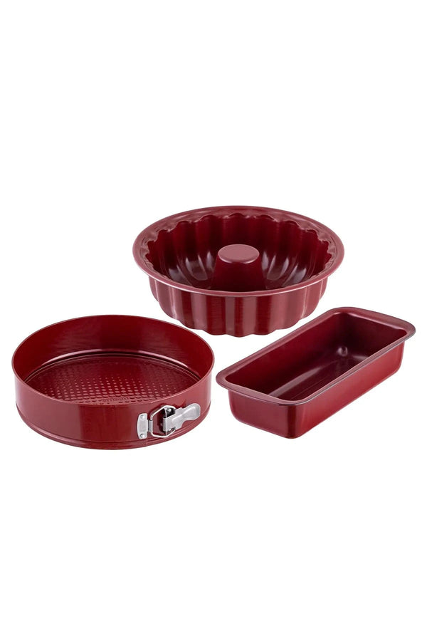 Emsan Wellbake 3-Piece Cake Mold Set Bordeaux