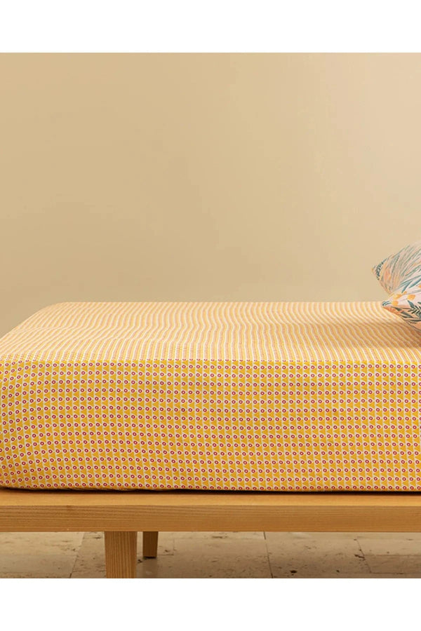 English Home Diamond Stripe Easy Ironing Single Fitted Sheet 100x200 cm Yellow (Copy)