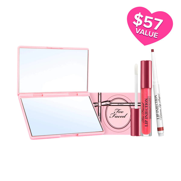 Lip Injection Red Lip Kit: Plumping Lip Liner & Lip Gloss Set